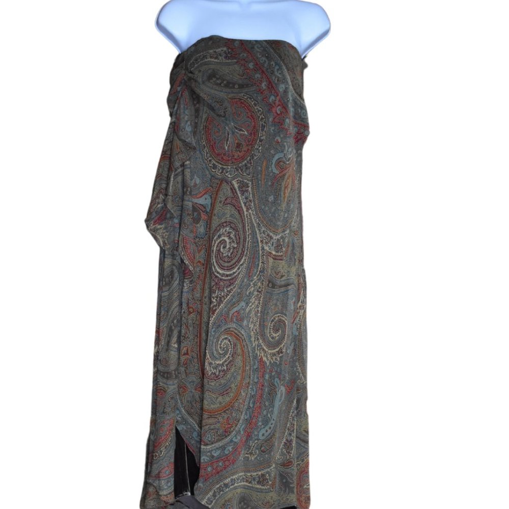 Lauren Ralph Lauren Multicolor Paisley Strapless Dress
